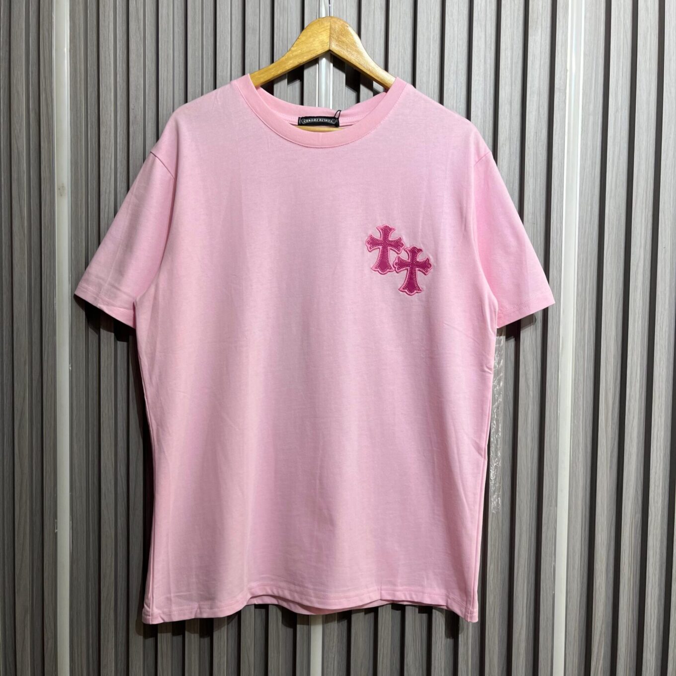 Chrome Hearts-Inspired Pink Oversized T-Shirt for Women