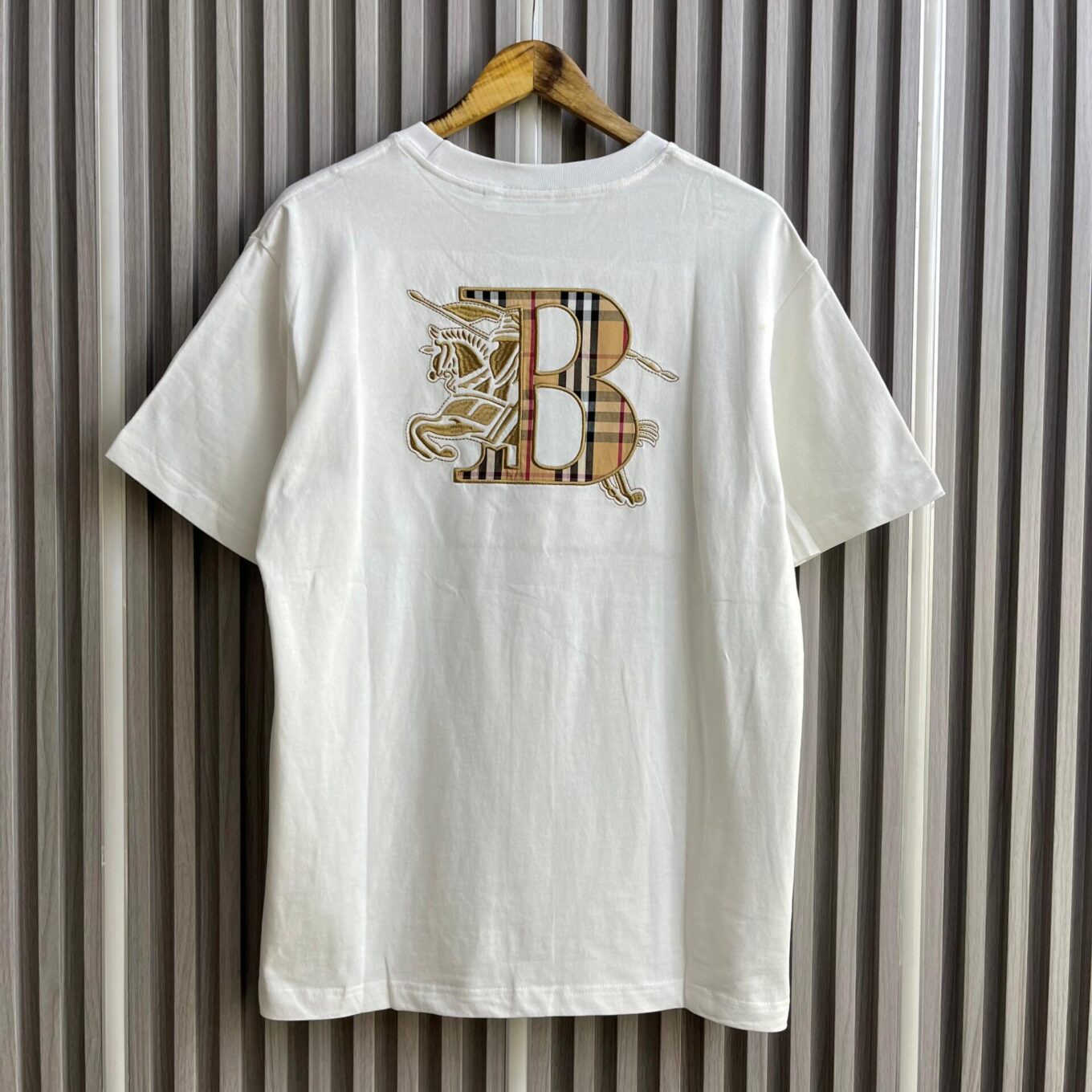 Burberry-Inspired White Oversized T-Shirt for Men