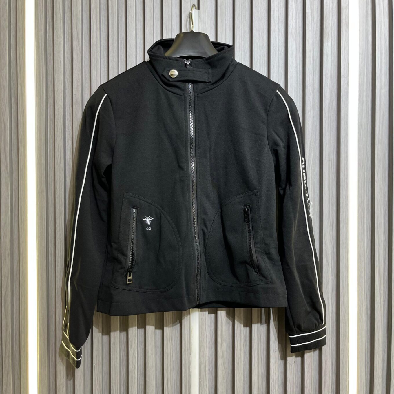 Christian Dior Women's Black Co-ord Set with White Piping