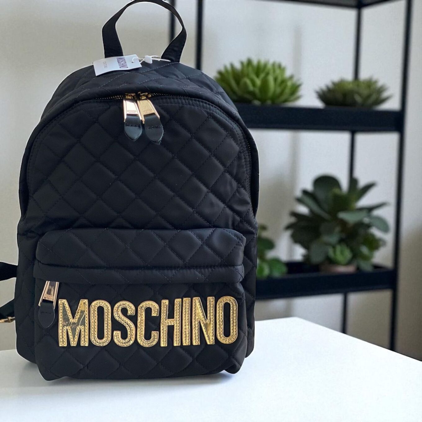 WhatsApp Image 2025-08-13 at 7.14.22 PM Moschino Black Quilted Backpack