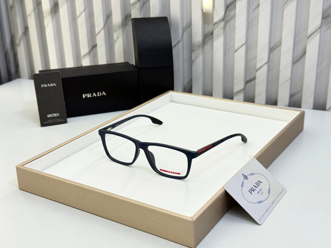 Prada Rectangle Unisex Black Optical Frame