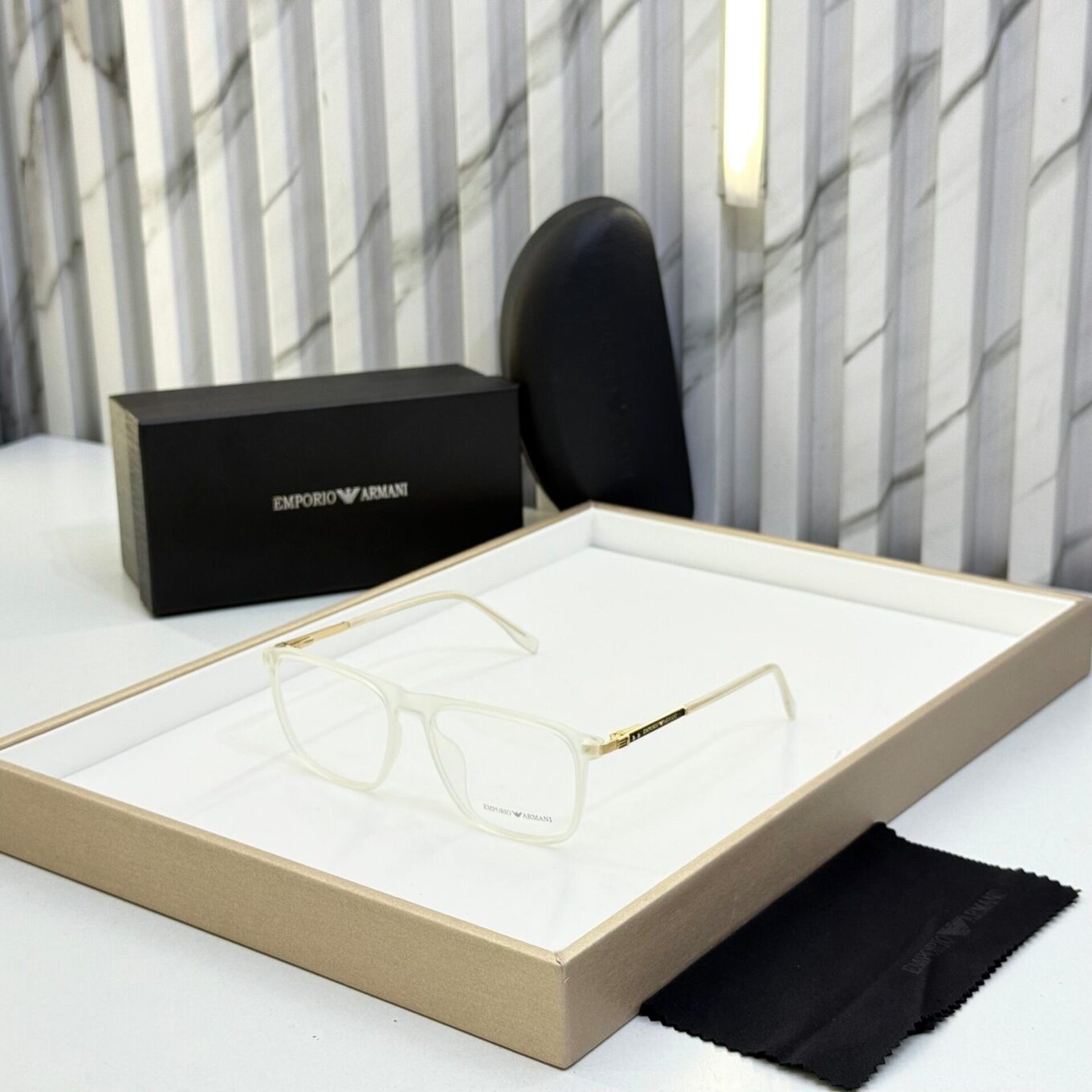 WhatsApp Image 2025-08-17 at 3.53.58 PM Emporio Armani Unisex Transparent Rectangular Eyeglasses