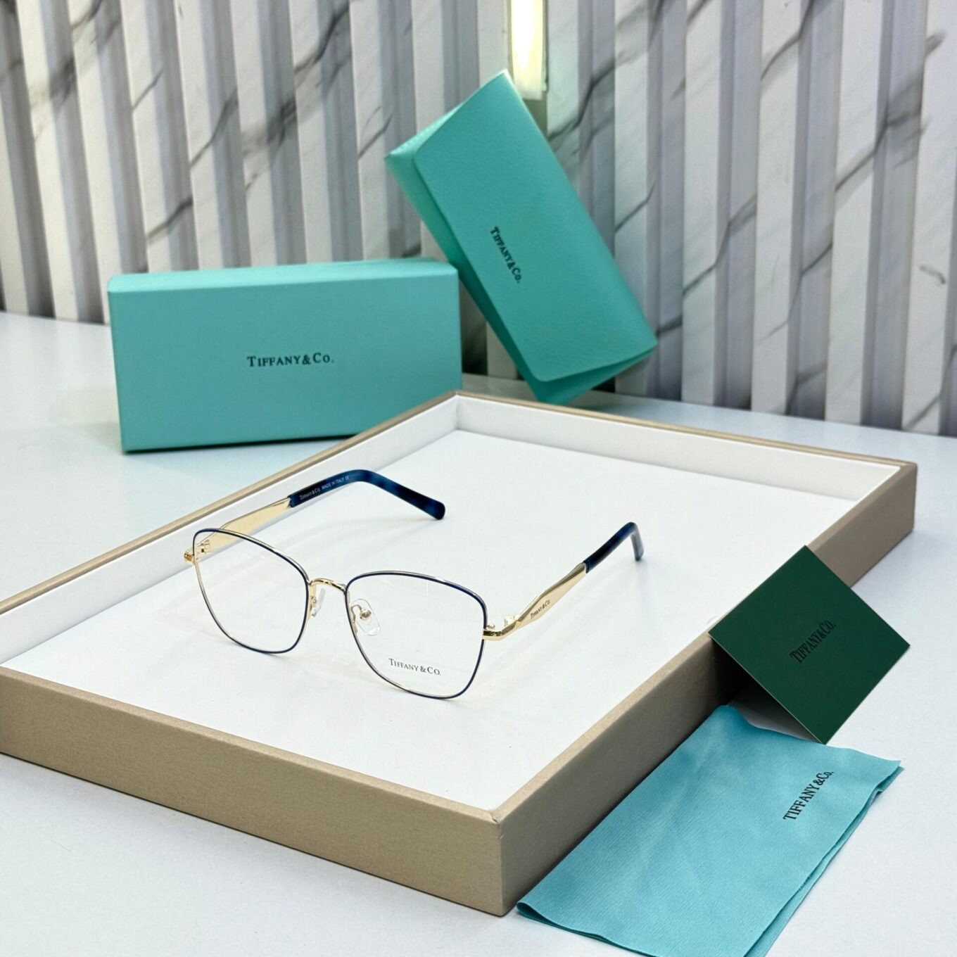 Tiffany & Co. Gold Blue Women's Eyeglasses