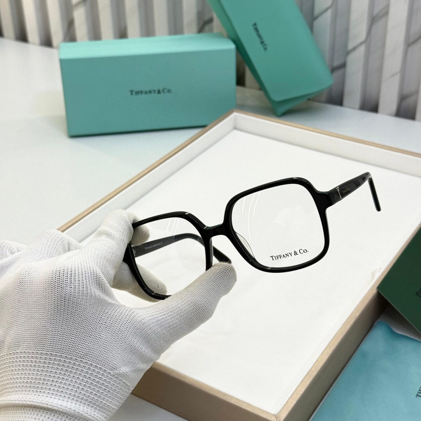 WhatsApp Image 2025-08-17 at 5.19.16 PM (1) Tiffany & Co. Gold Black Square Women's Eyeglasses