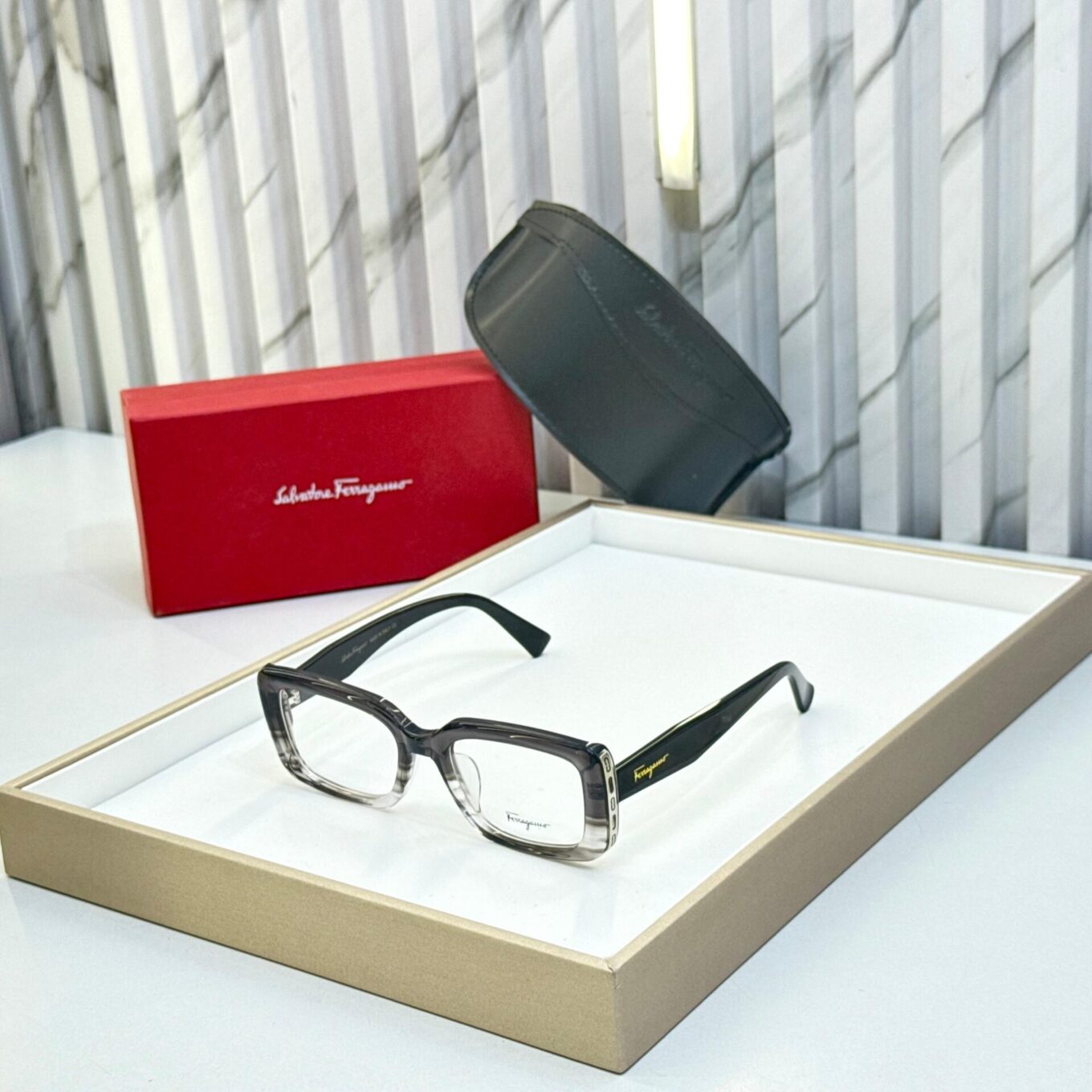 Salvatore Ferragamo Rectangular Unisex Eyeglasses