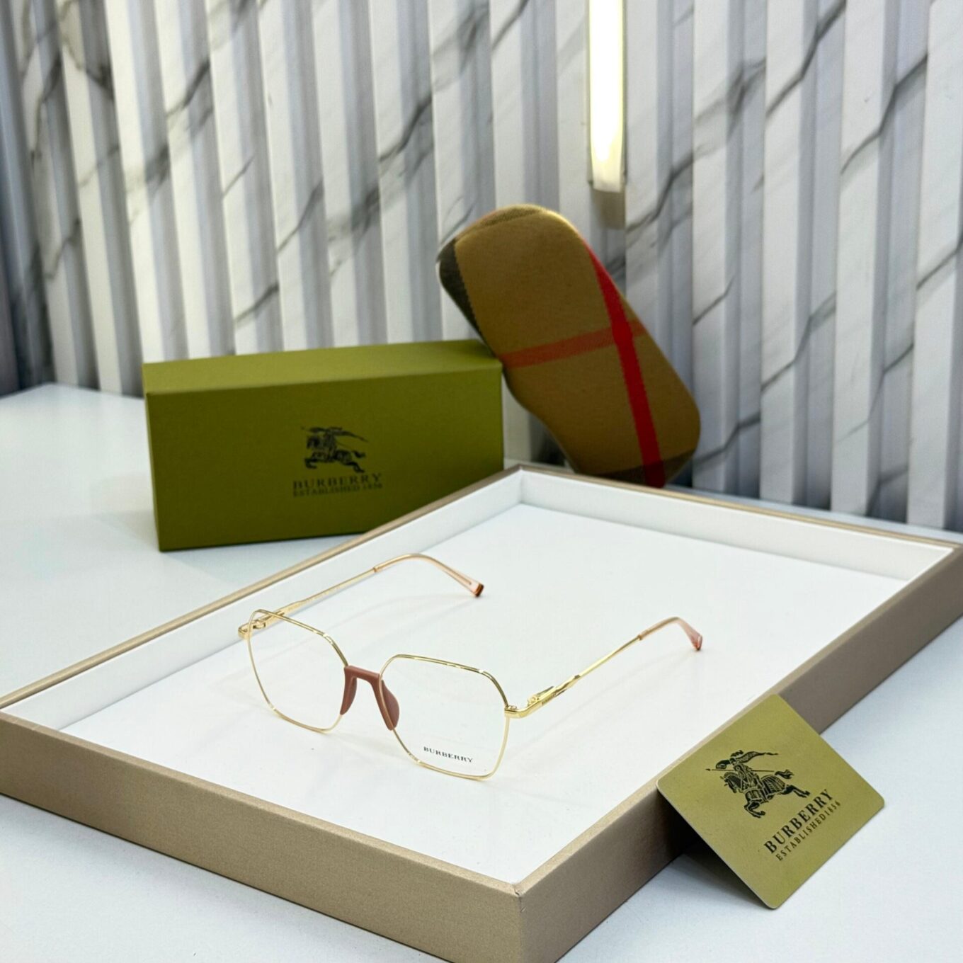 Burberry Hexagon Unisex Eyeglasses