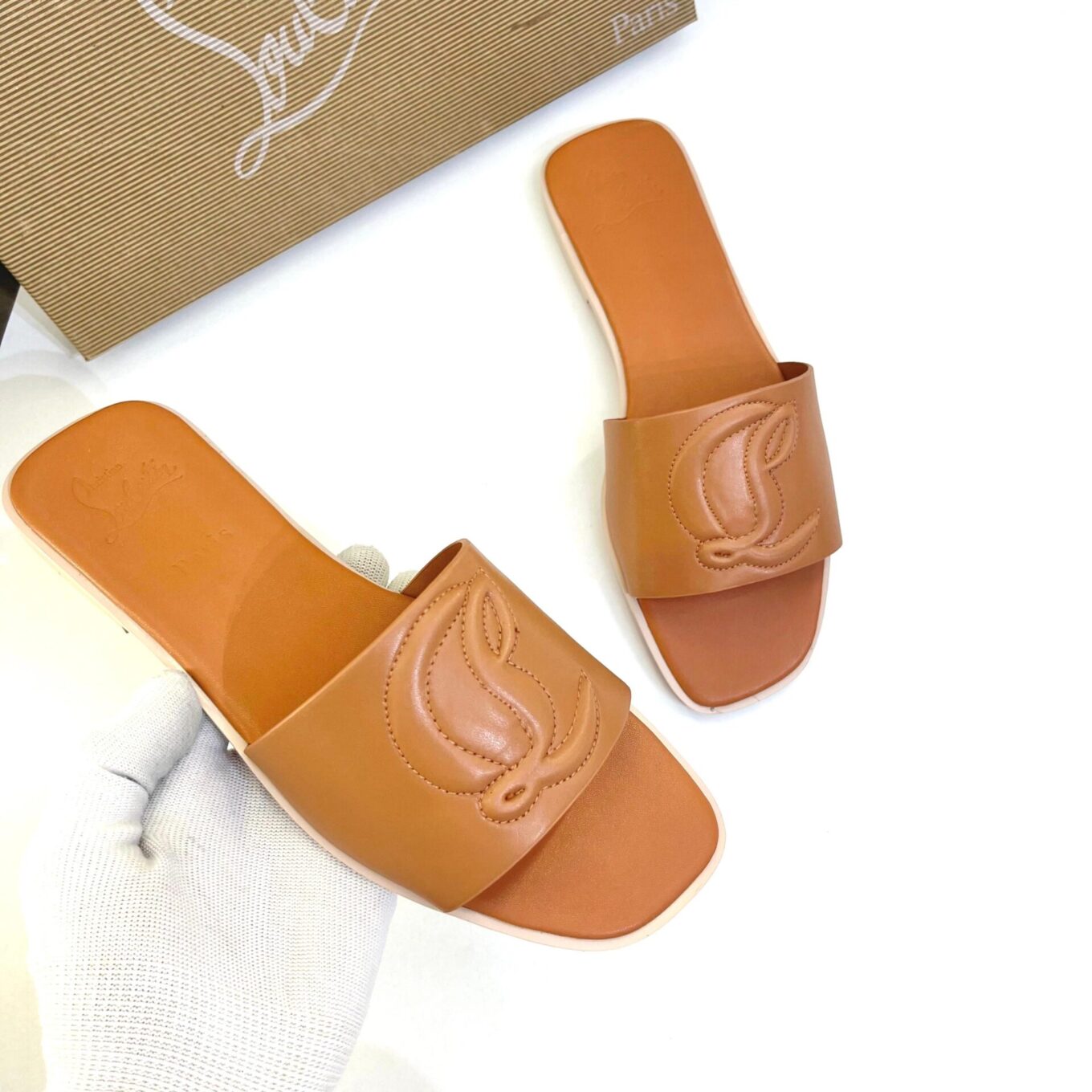 WhatsApp Image 2025-08-22 at 8.36.11 PM Christian Louboutin Brown Mules Flat