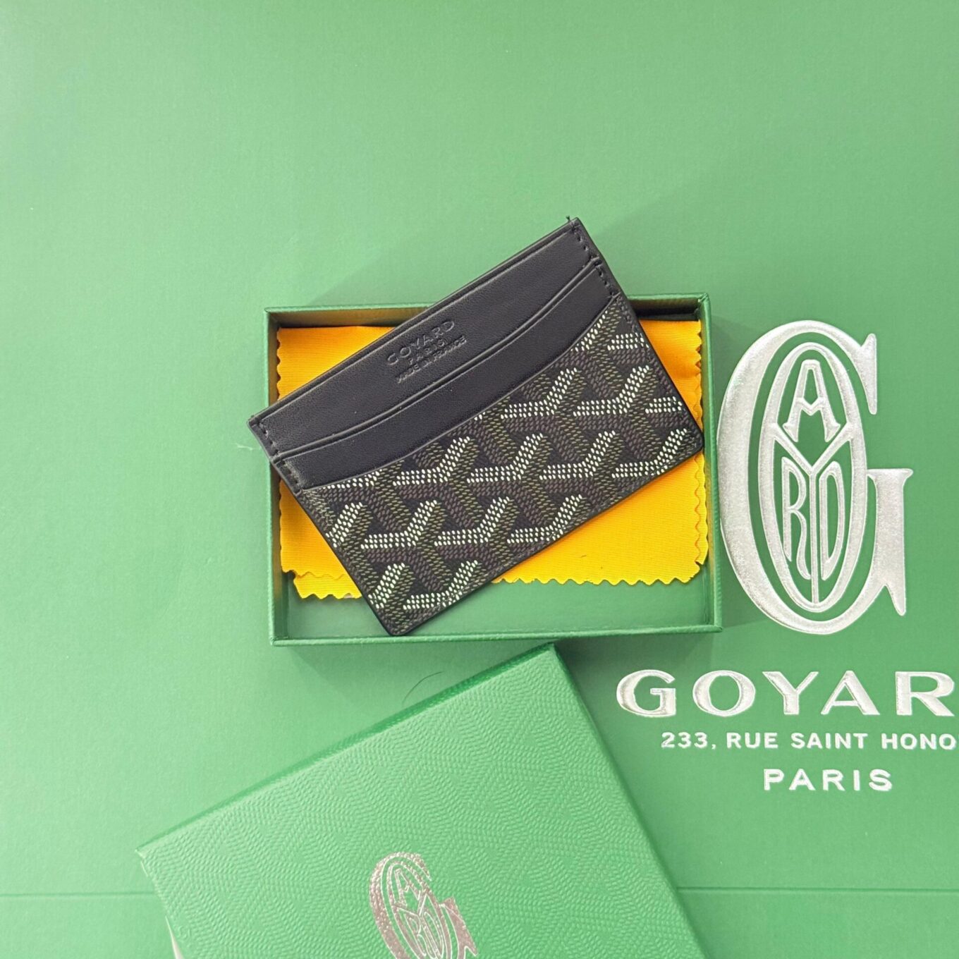 Goyard Saint Sulpice Black Color Card Holder Wallet (With Box)