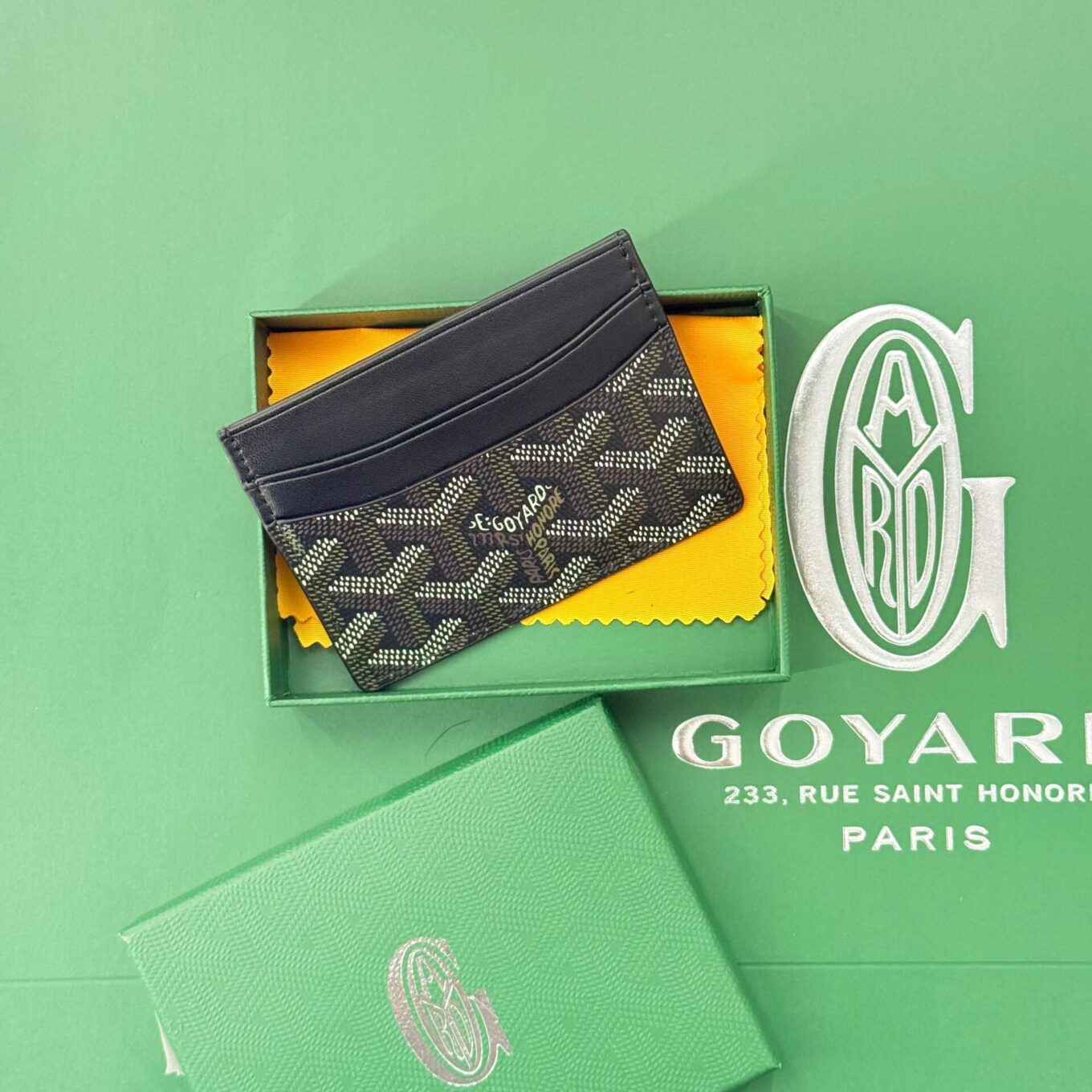 Goyard Saint Sulpice Black Color Card Holder Wallet (With Box)