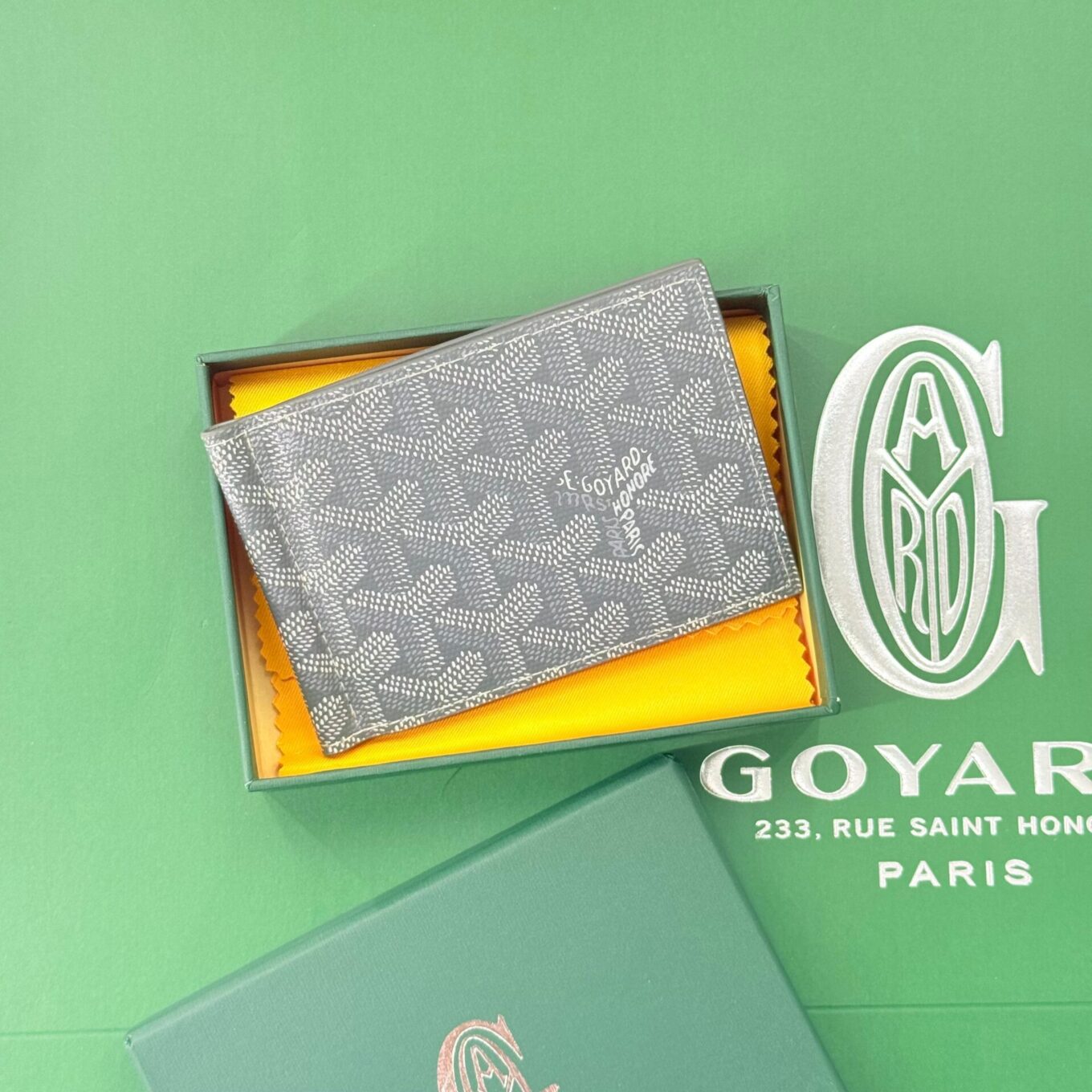 Goyard Saint Thomas Gray Color Bill Fold Wallet (With Box)