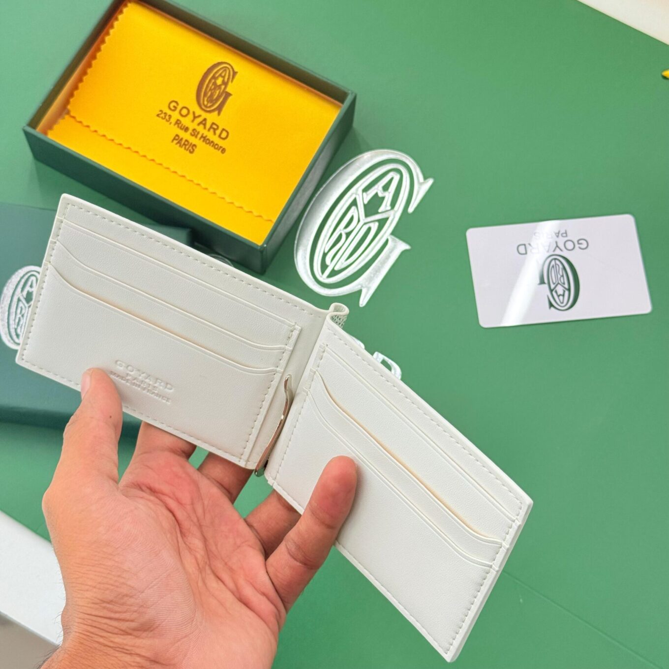 Goyard Saint Thomas White Color Bill Fold Wallet (With Box)