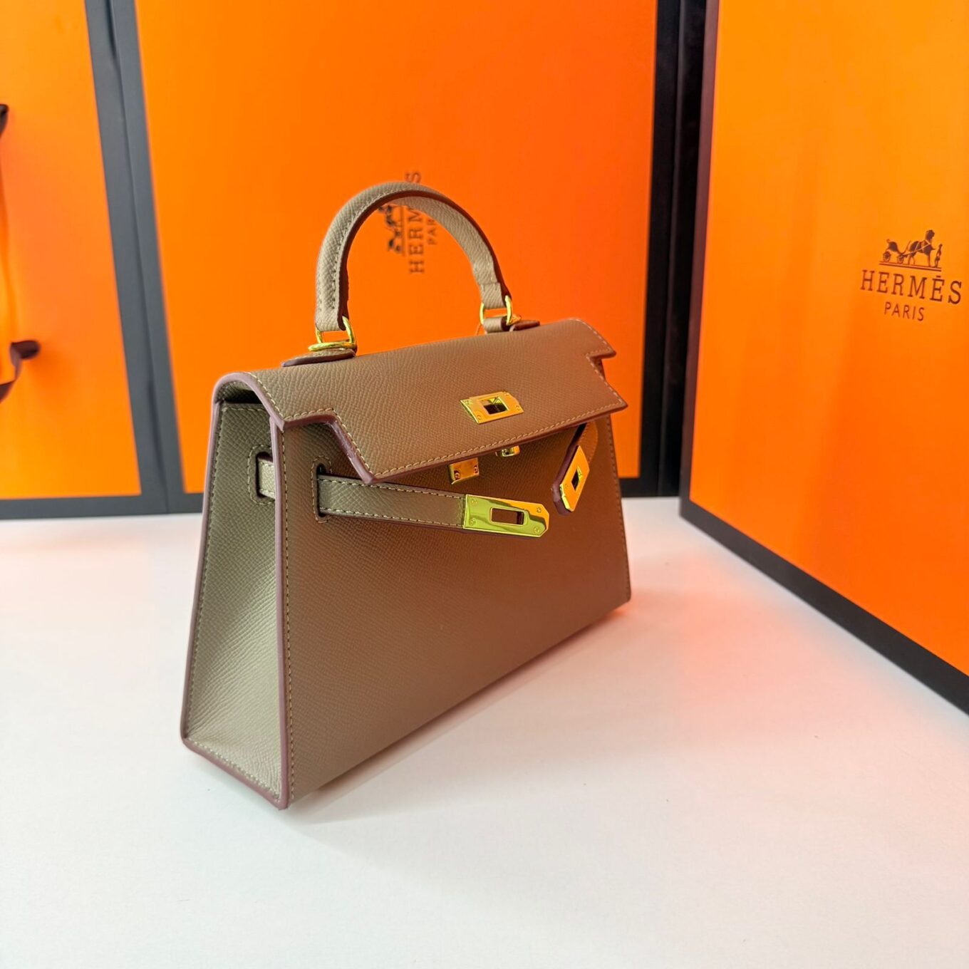 Hermes Kelly Mini Grey Handbag