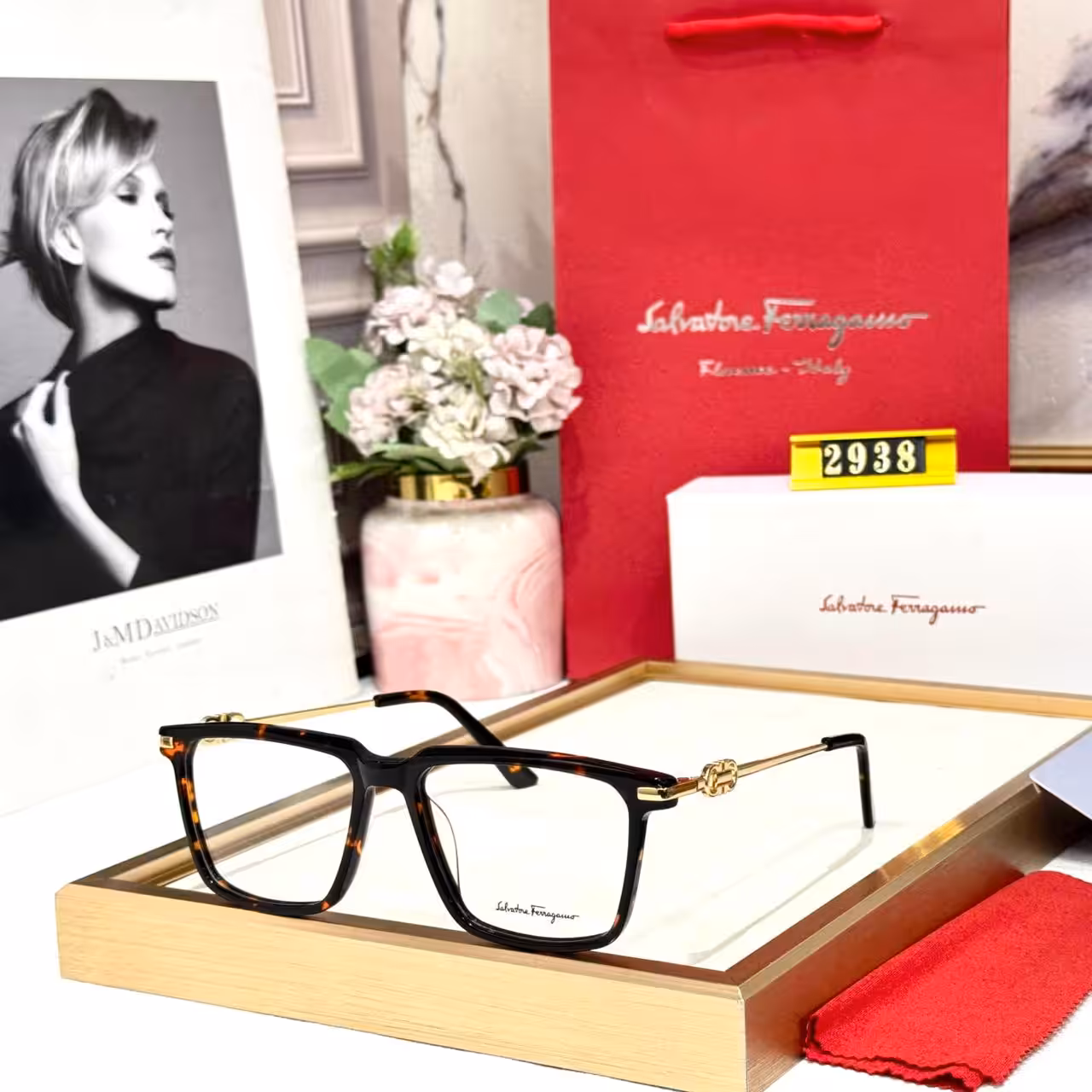 Salvatore Ferragamo Square  unisex Eyeglassses