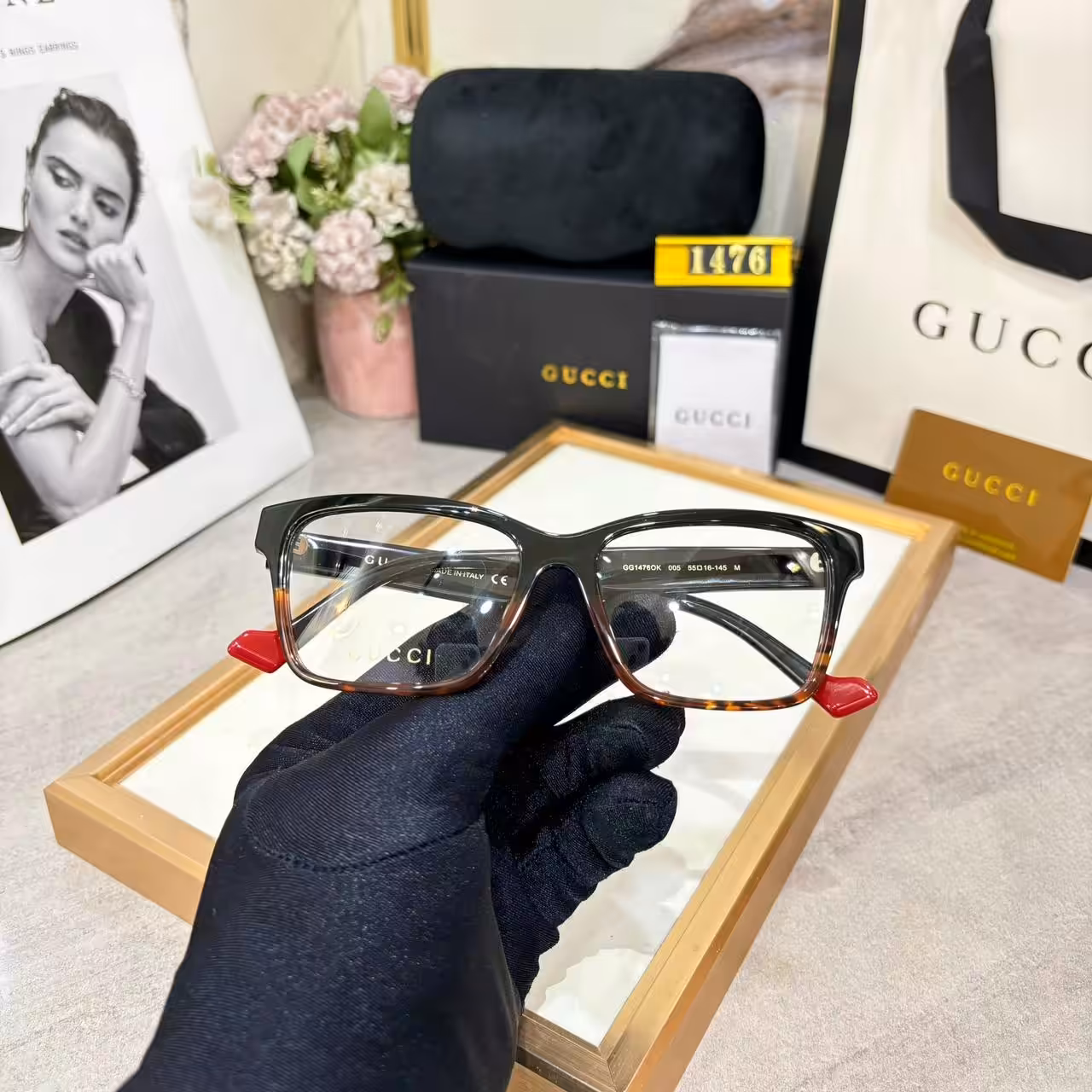 Gucci Rectangle Unisex Eyeglass