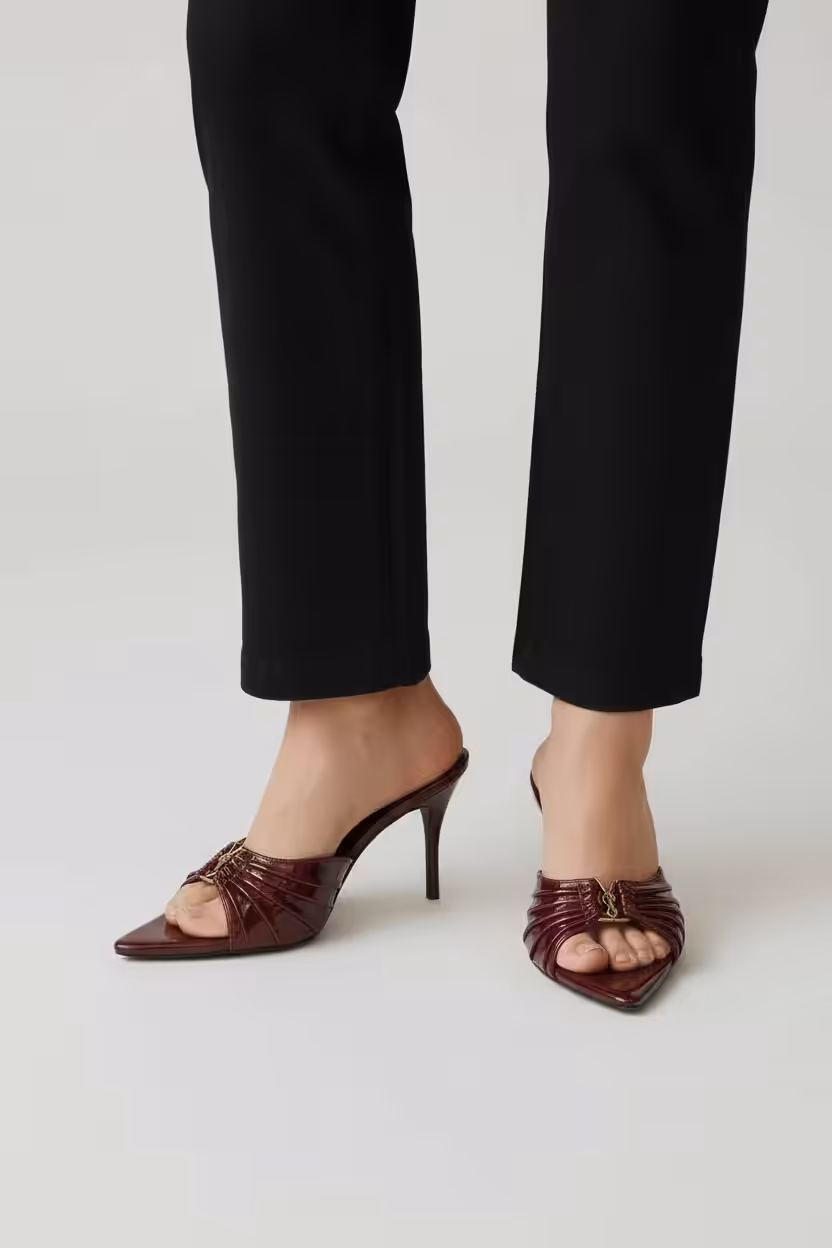 Ysl Babylone Maroon Mules