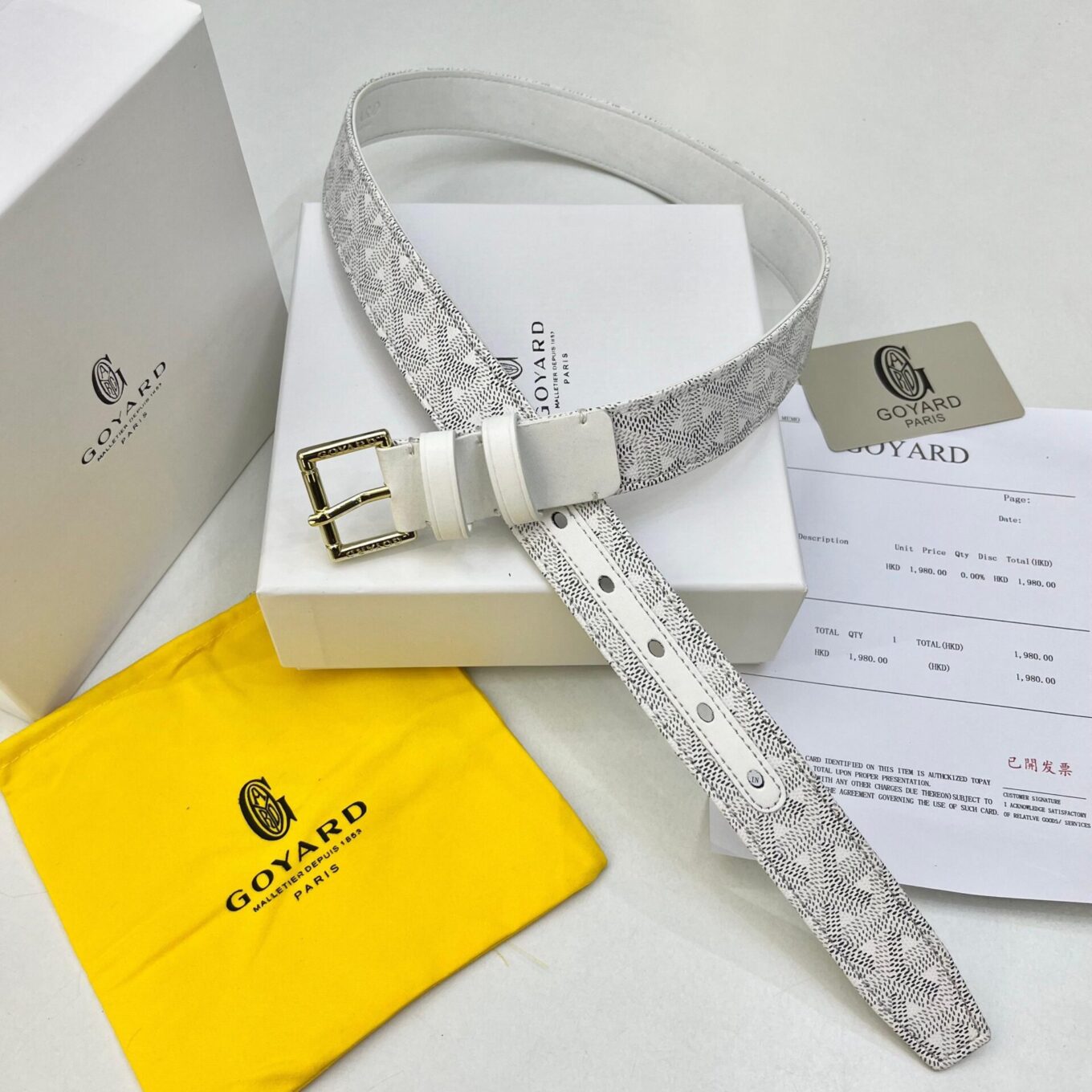 Goyard White Monogram Belt
