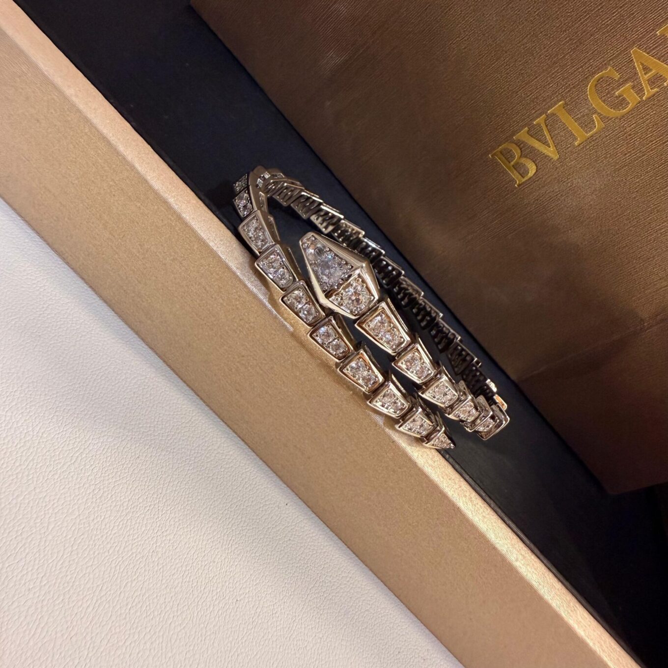 WhatsApp Image 2025-09-05 at 11.40.12 PM Bvlgari Serpenti Viper Silver Color Bracelet