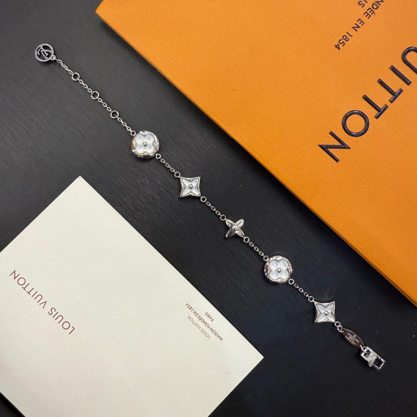WhatsApp Image 2025-09-05 at 8.33.30 PM Louis Vuitton Iconic Flowragram Silver Color Bracelet