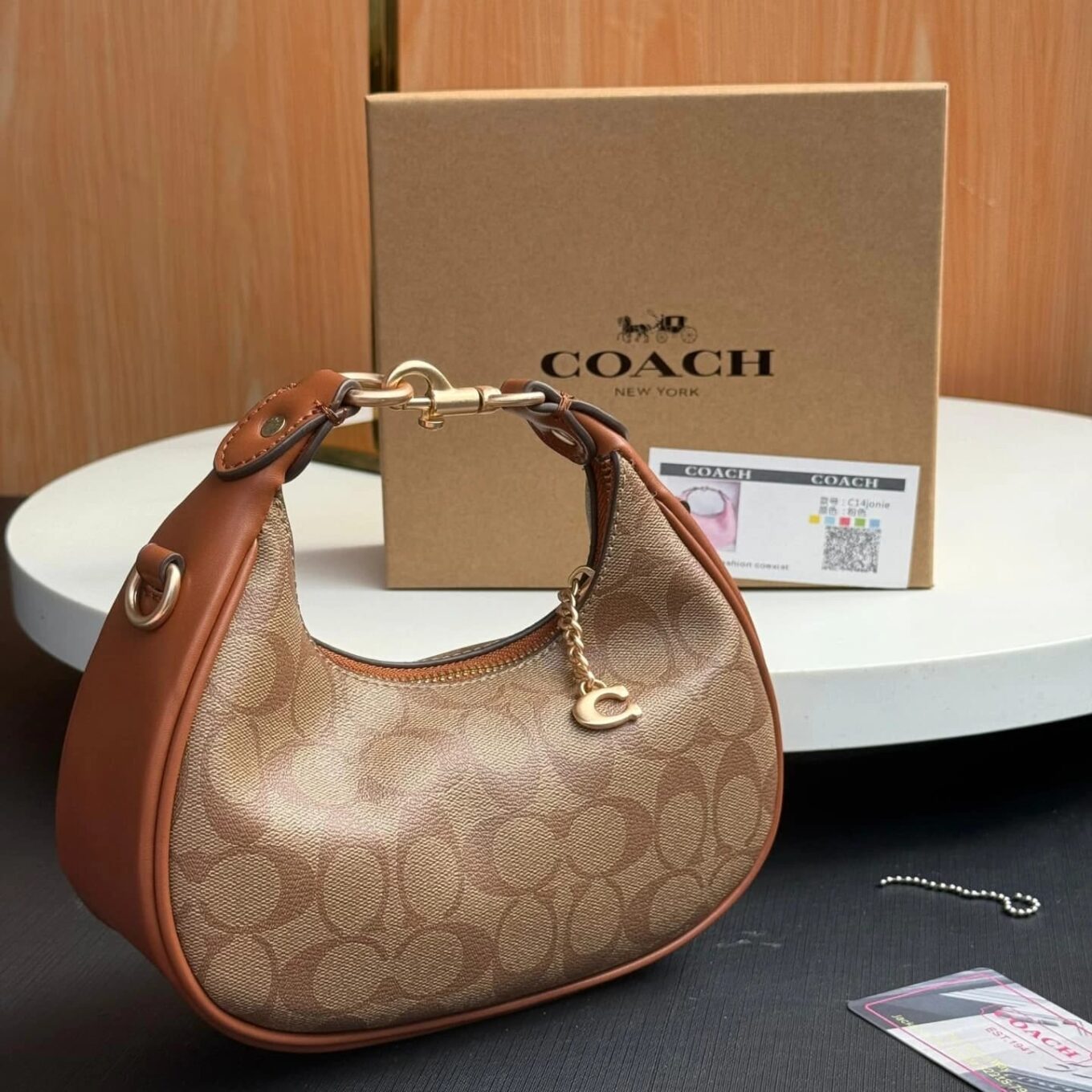 Coach Jonie Crossbody Sling Brown Bag (With Box)