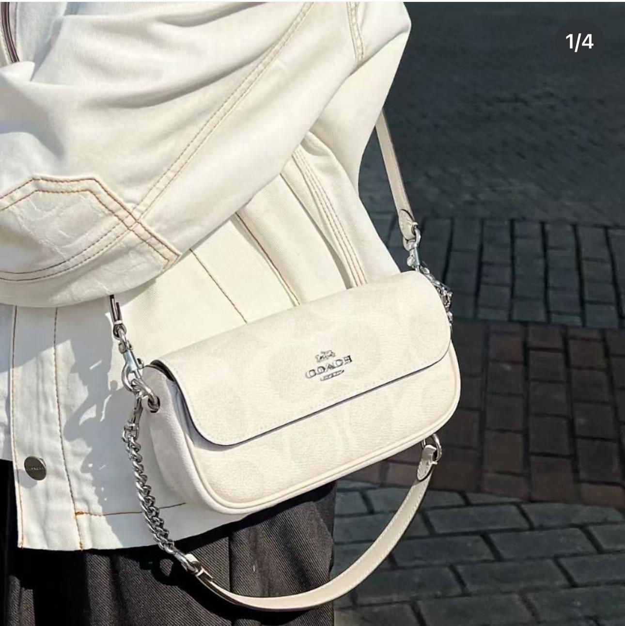 WhatsApp Image 2025-09-07 at 5.37.17 PM (1) Coach Hailey White Shoulder Bag (With Box)