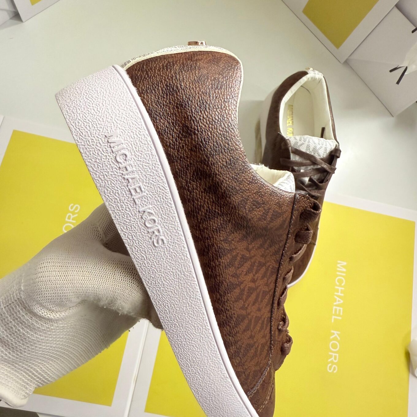 Michael Kors Keaton Logo Coffee Color Sneaker
