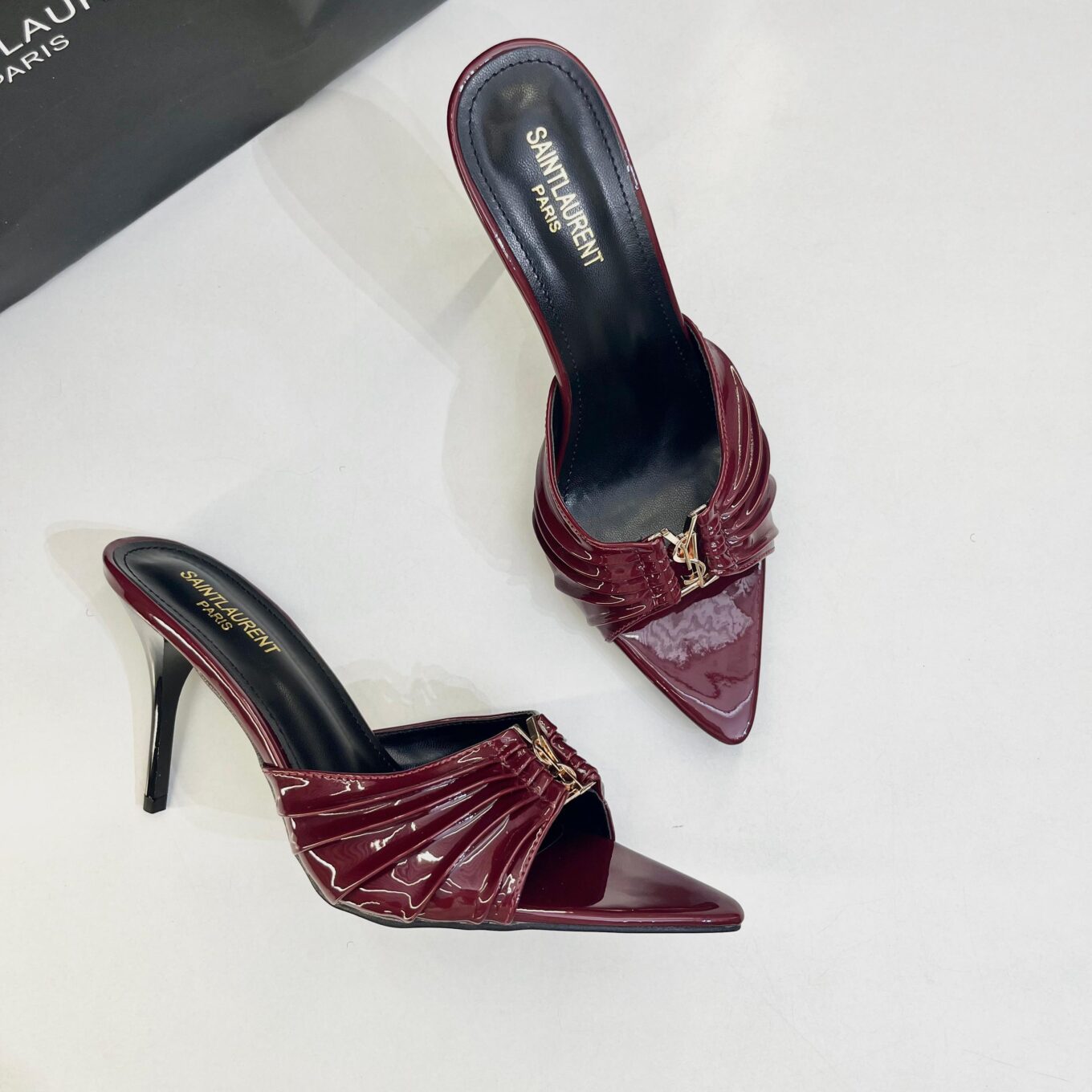 Ysl Babylone Maroon Mules