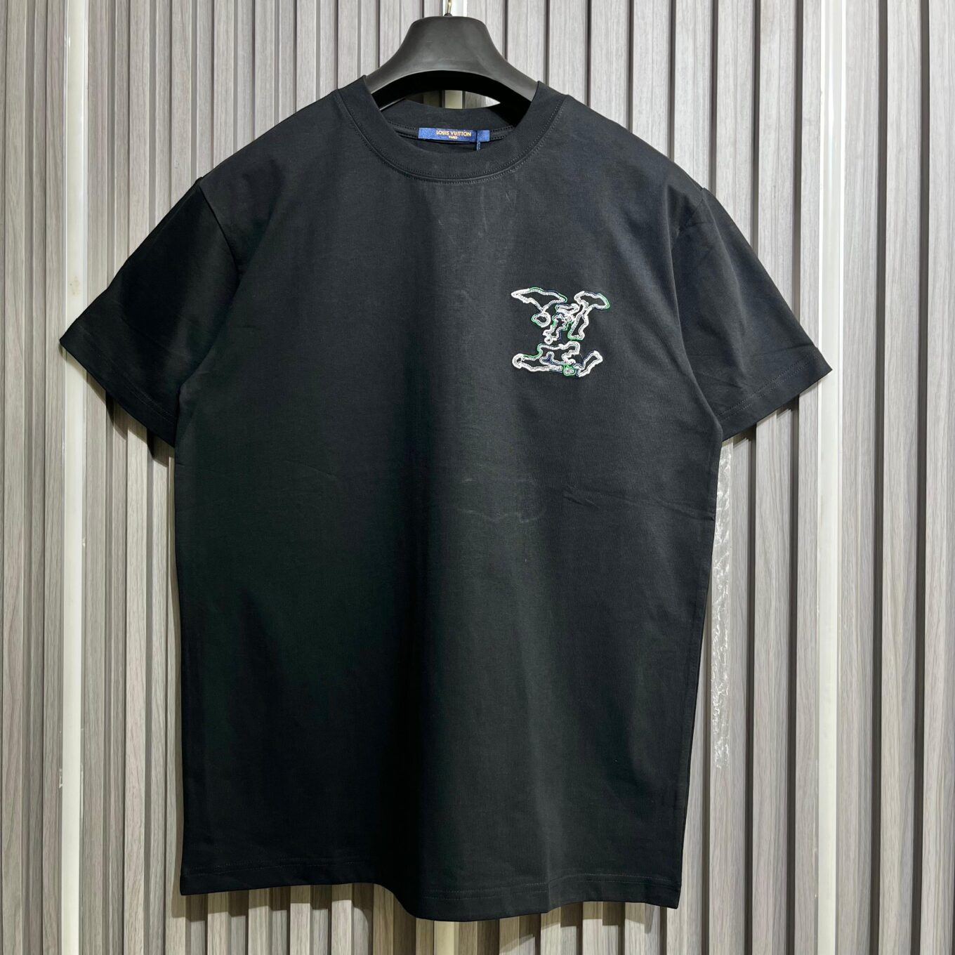 Louis Vuitton Embroidered Black T-Shirt For Men