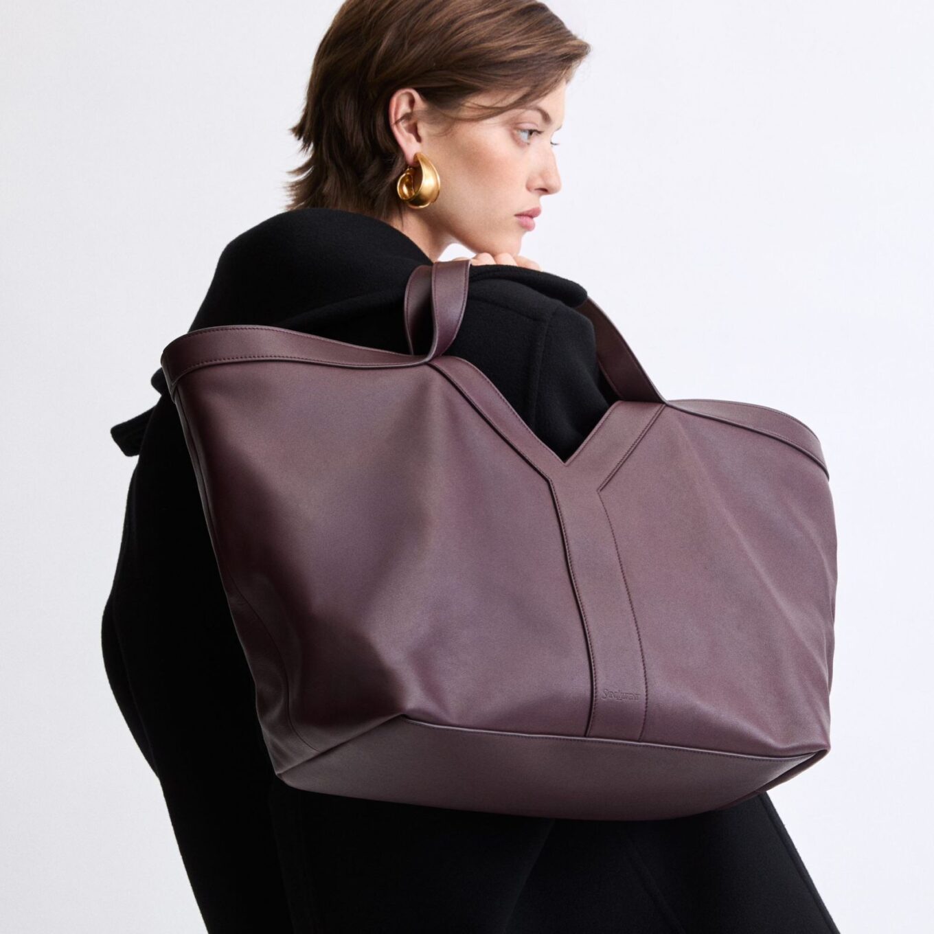 Ysl Y Wine Large Tote