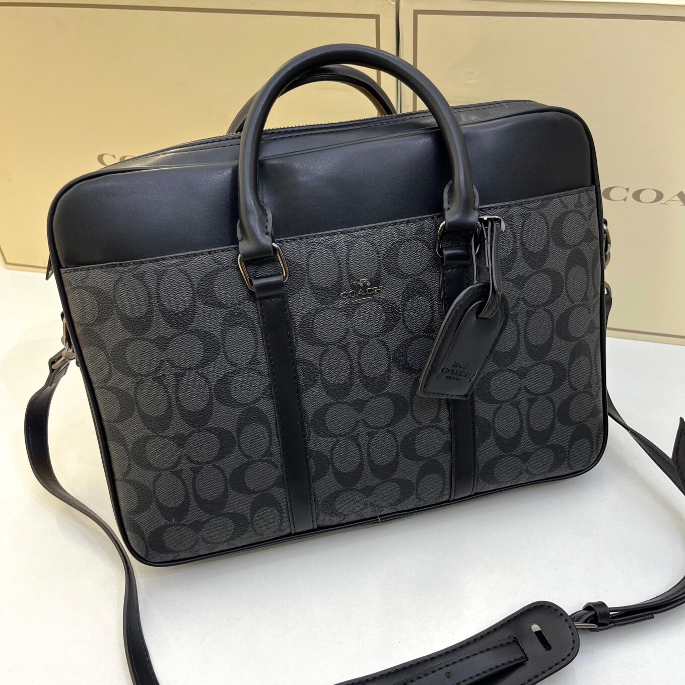 Coach Signature Black Laptop Bag