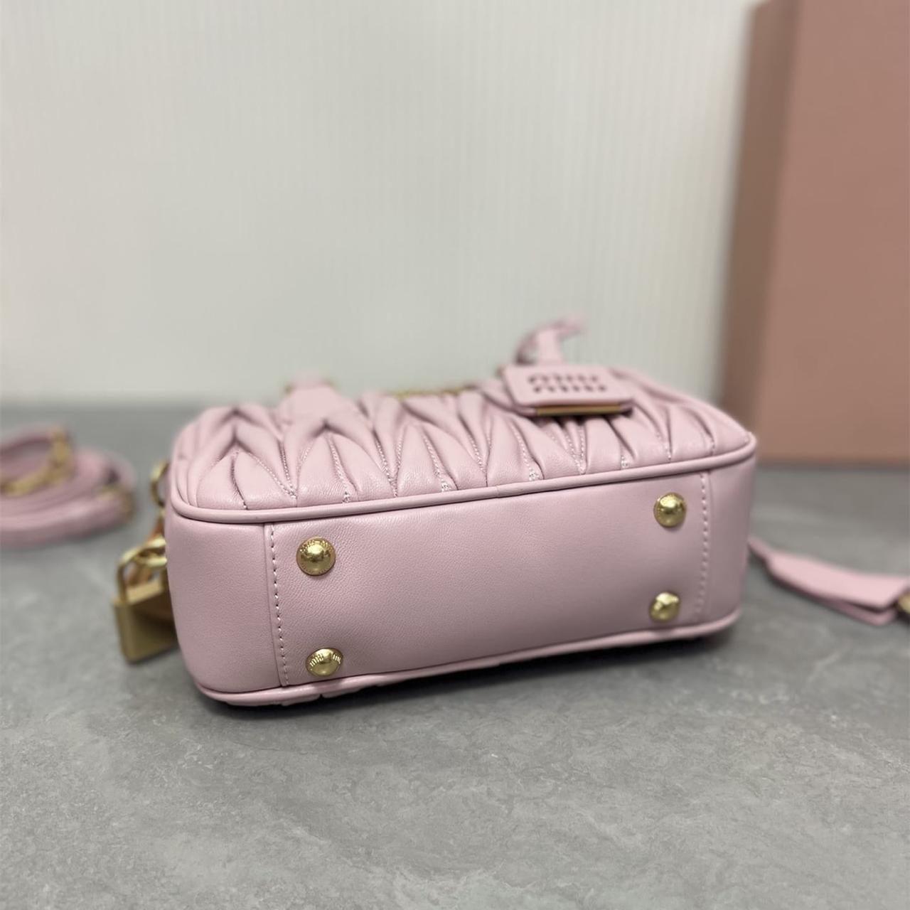 WhatsApp Image 2025-09-20 at 9.24.49 PM (1) Miu Miu Arcadie Matlasse Nappa Pink Bowling Bag (With Box)