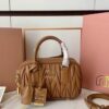 Miu Miu Arcadie Matlasse Nappa Brown Bowling Bag (With Box)