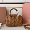 Miu Miu Arcadie Matlasse Nappa Brown Bowling Bag (With Box)