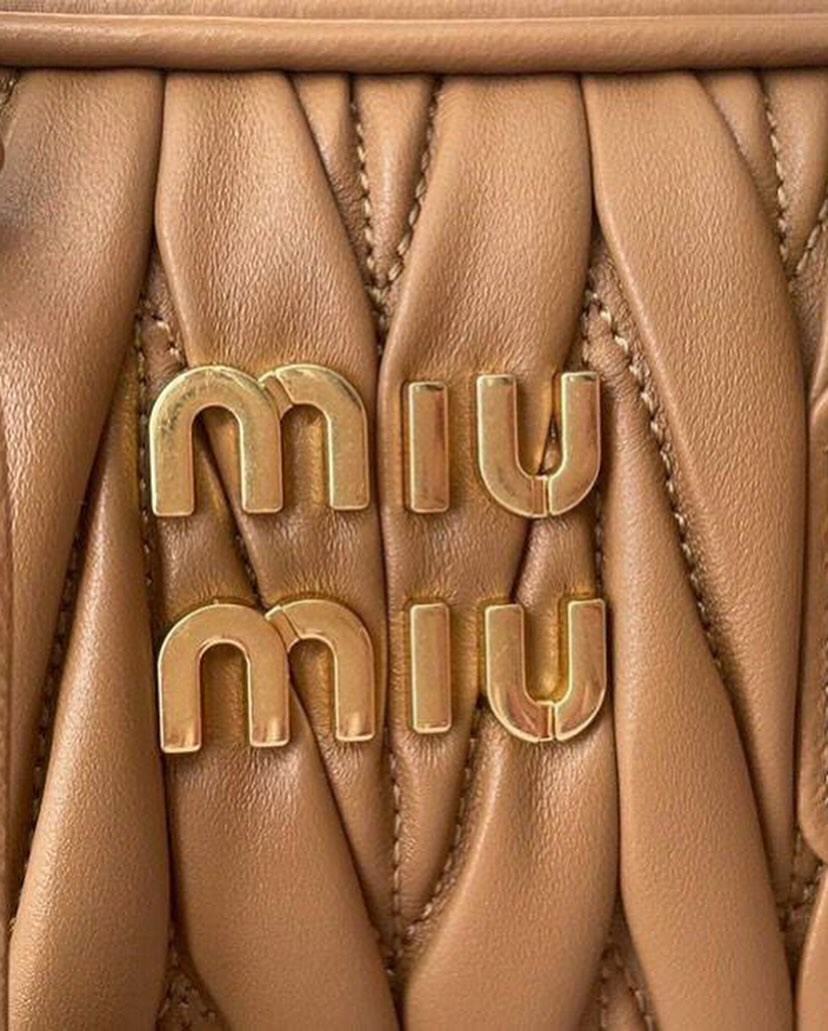 Miu Miu Arcadie Matlasse Nappa Brown Bowling Bag (With Box)