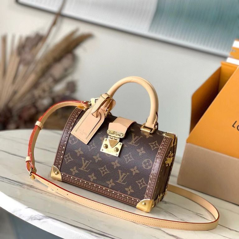 Louis Vuitton Speedy Trunk 20 Premium Quality Monogram Handbag (Double Box Packaging)