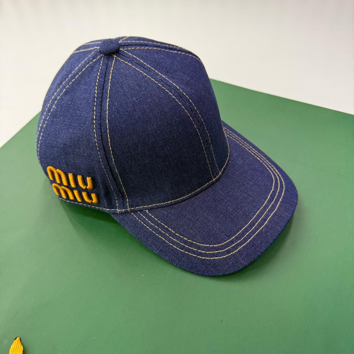 Miu Miu Blue Denim Baseball Cap