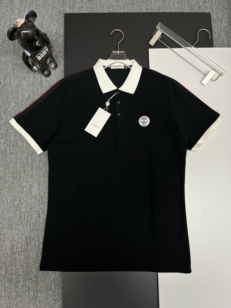 Gucci Black Polo Tshirt with White Collar