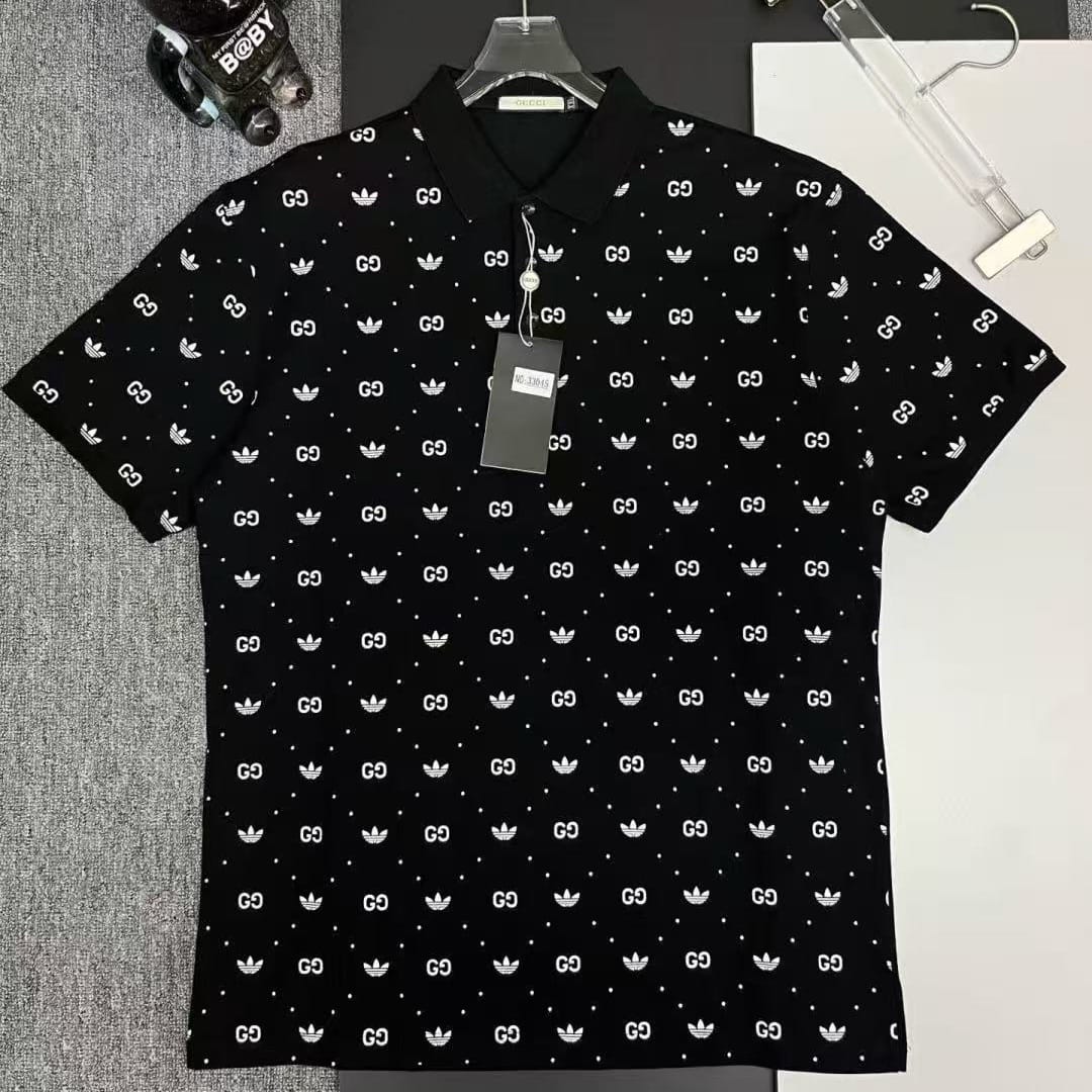 Gucci adi-das Black Polo Tshirt