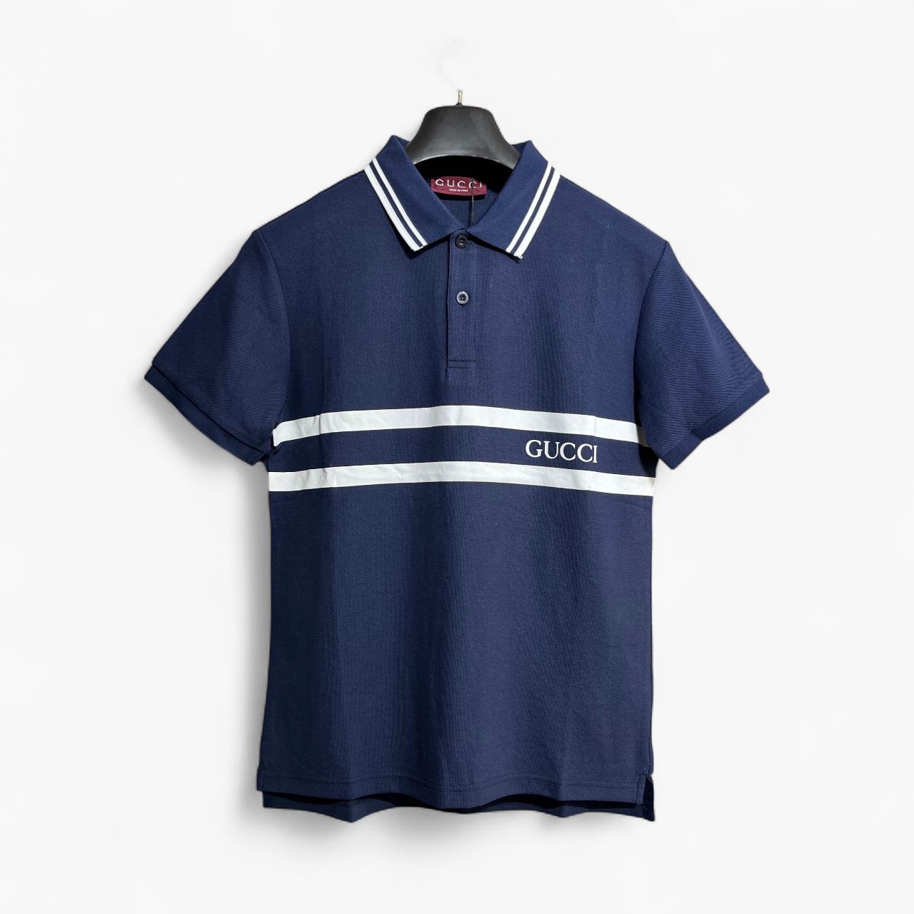 Gucci Navy Blue Strip Polo Tshirt
