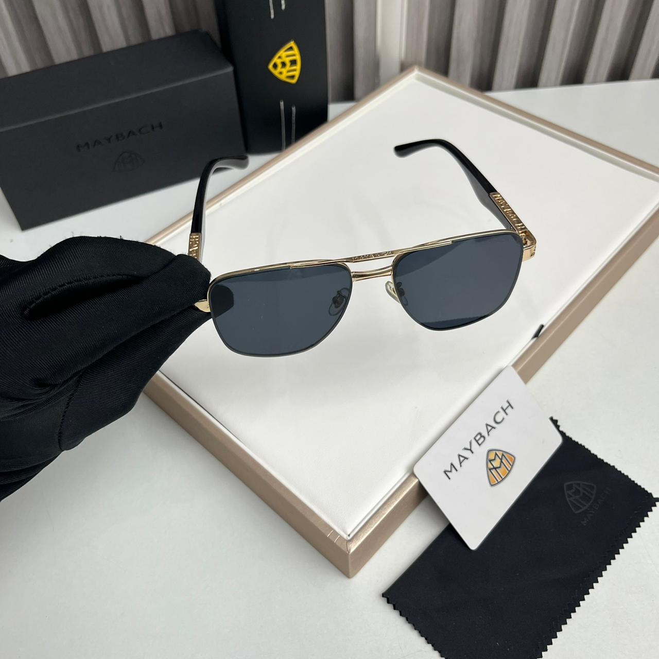 WhatsApp Image 2025-10-13 at 6.45.30 PM Maybach Square Aviator Gold Black Sunglasses