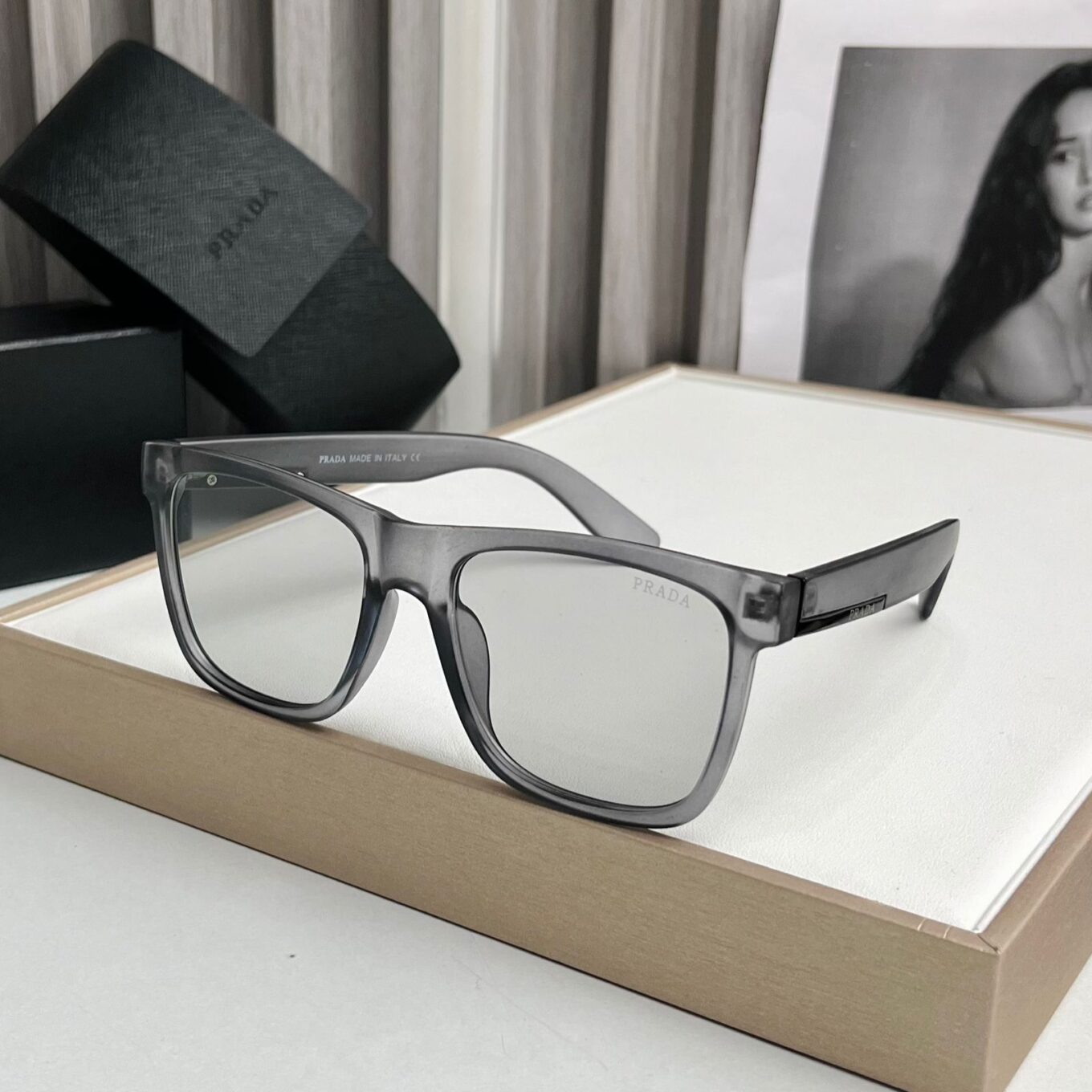 WhatsApp Image 2025-10-15 at 6.08.35 PM (1) Prada Square Havana Grey Sunglass For Men