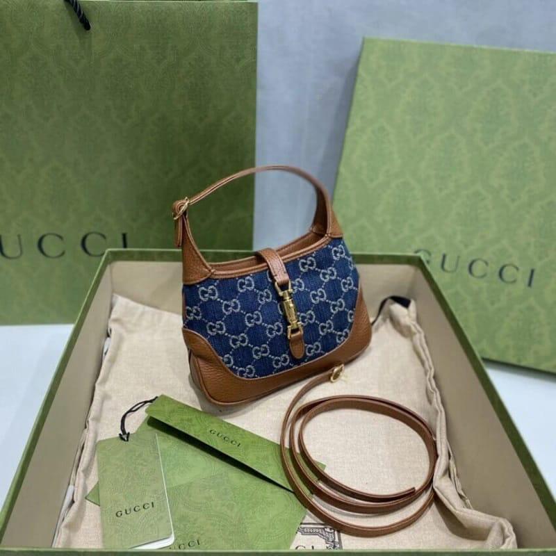 Gucci Jackie 1961 Denim Mini Shoulder Bag (With Box)