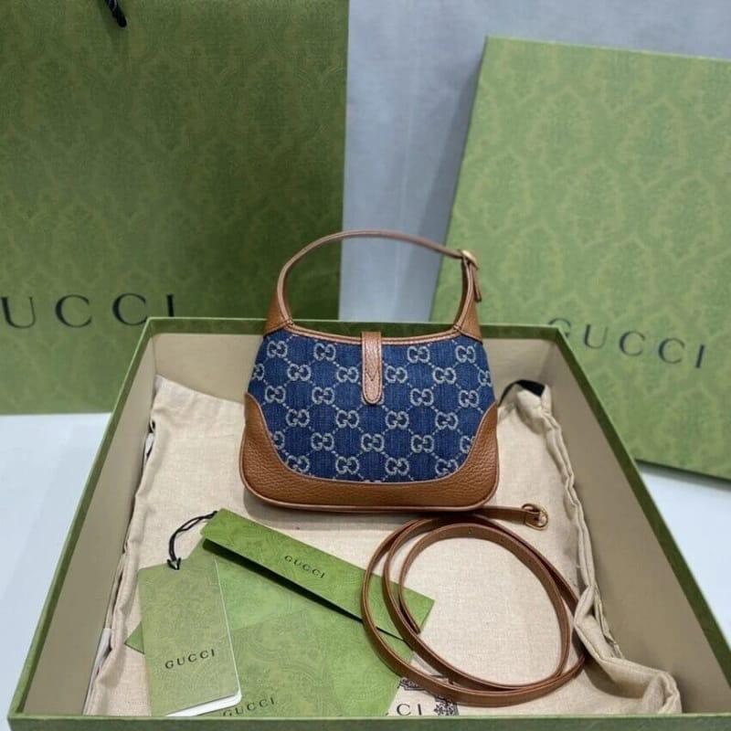 Gucci Jackie 1961 Denim Mini Shoulder Bag (With Box)