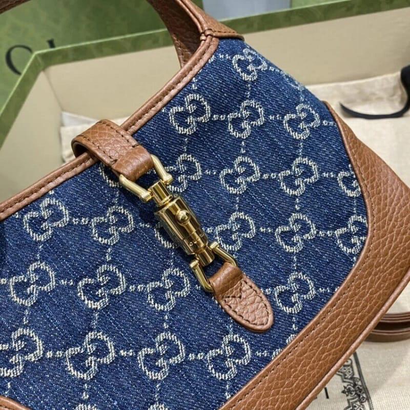 Gucci Jackie 1961 Denim Mini Shoulder Bag (With Box)