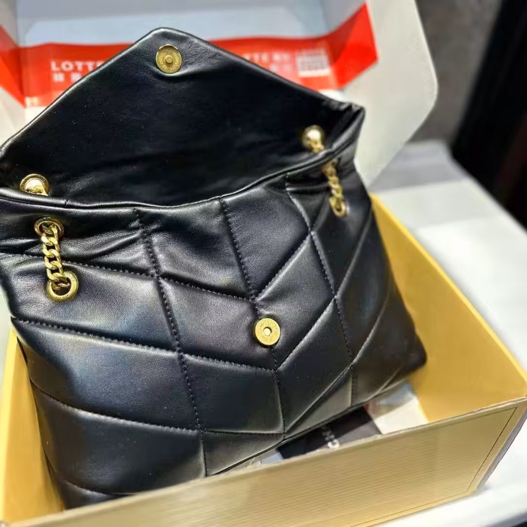 Ysl Loulou Puffer Black Premium Shoulder Bag (With Double Box)