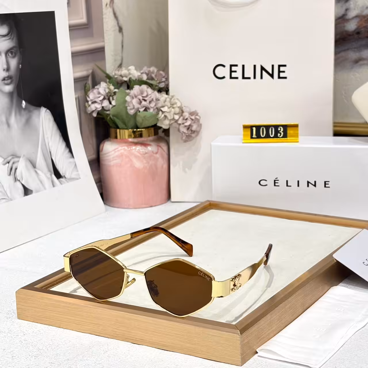 Celine Brown Tint Hexagon Women’s Sunglass