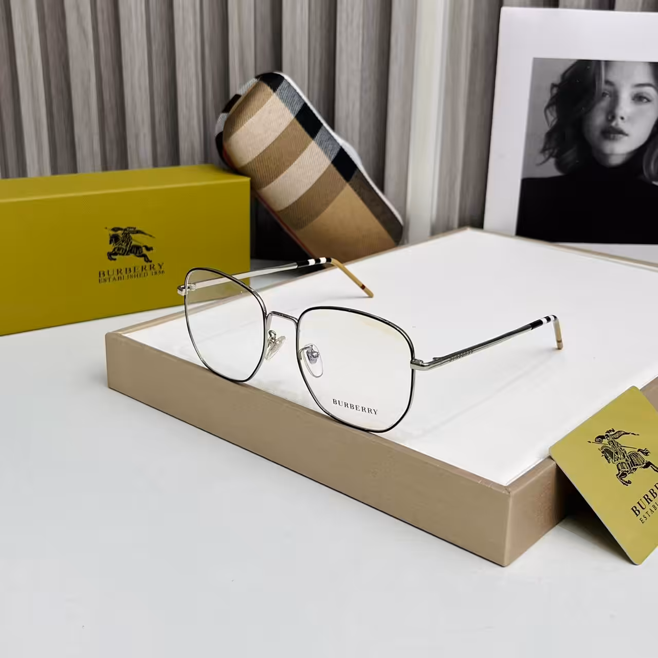 Burberry Oversized Hexagolnal Unisex Premium Optical Frame