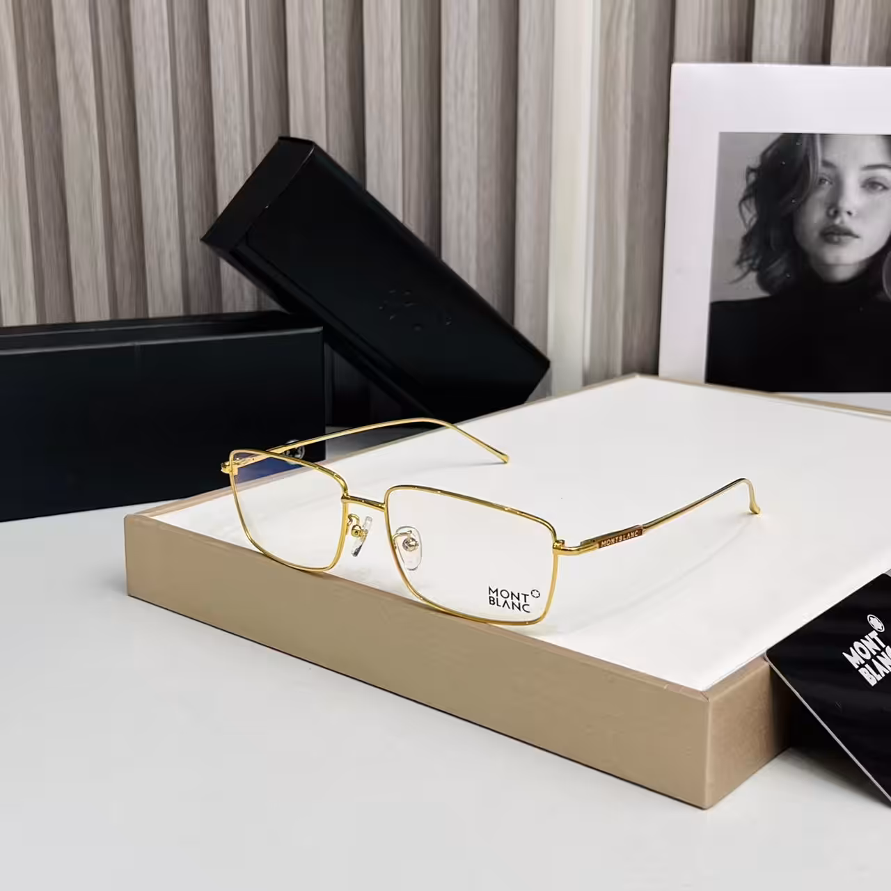 WhatsApp Image 2025-10-31 at 6.29.19 PM (1) Montblanc Rectangular Gold Color Mens Premium Eyeglass