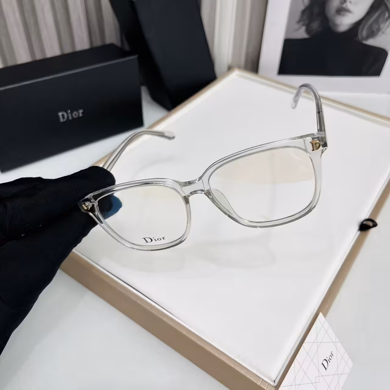 Dior CD Wayfarer Transaprent Frame Premium Unisex Eyeglass