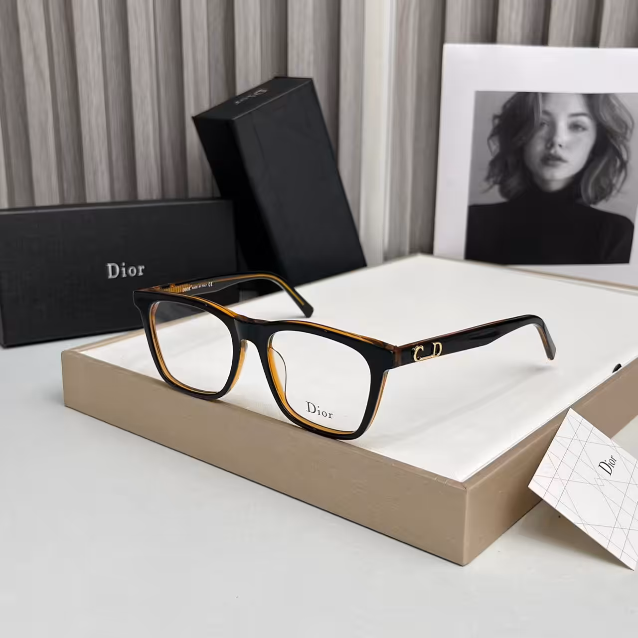 Dior CD Wayfarer Black brown Frame Premium Unisex Eyeglass
