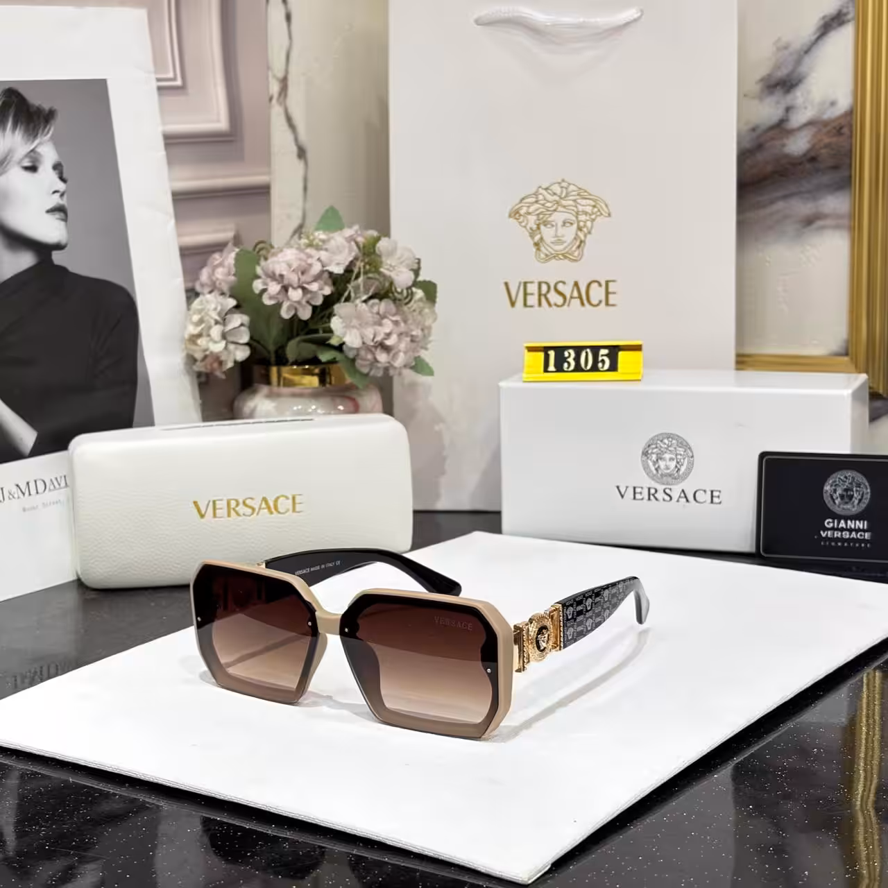 Versace Square Coffee Tint Men’s Sunglass
